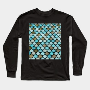 Blue and Black wavy design Long Sleeve T-Shirt